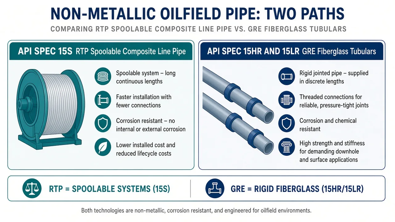 API Spec 15S RTP spoolable vs API 15HR/15LR GRE jointed
