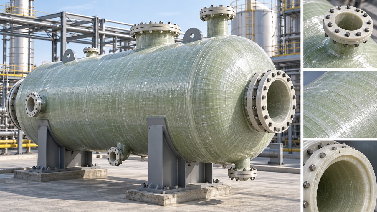 GRP pressure vessel RFQ hero: filament-wound vessel for oil water gas pressure service