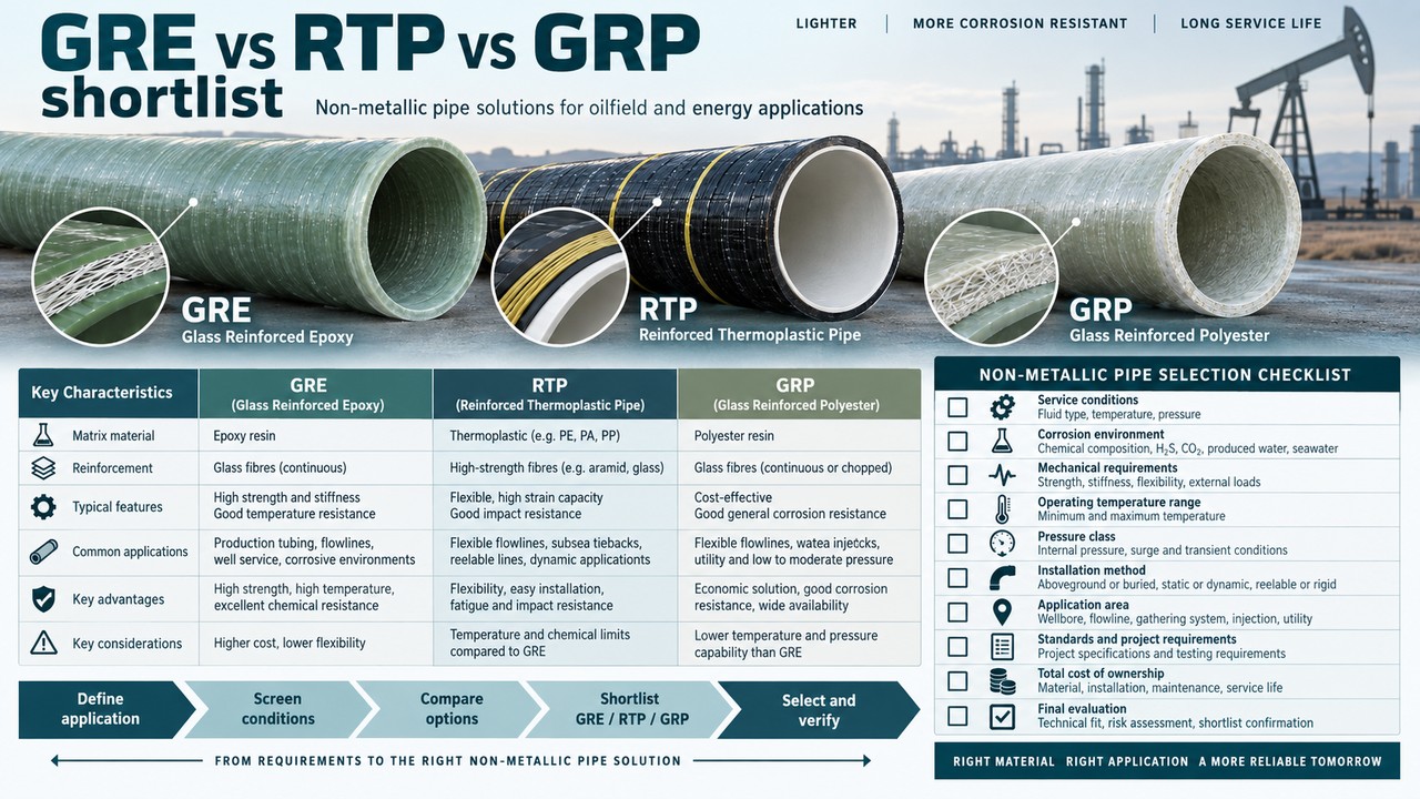 GRE vs RTP vs GRP family selection and RFQ checklist for non-metallic pipes